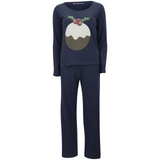 Tom Franks Womens Christmas Pyjamas   Navy Pudding      Clothing