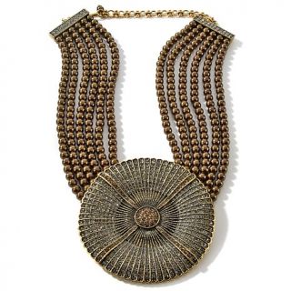 Heidi Daus "Belgian Disc" Crystal Accented 6 Row Necklace