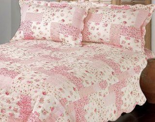 Pink Cherry Blossom Cotton Quilt Set King  