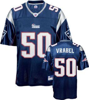 Mike Vrabel Jersey Reebok Navy Replica #50 New England Patriots Jersey   3XL  Sports Fan Jerseys  Sports & Outdoors