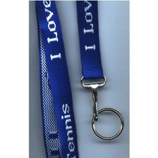 I Love Tennis Lanyard   Royal  Sports Related Key Chains  Sports & Outdoors