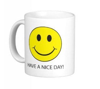 0127* Have A Nice Day Funny Middle Finger FU Smiley Smile Face 11 oz Mug Gag Gift Office Work Student   Dishwasher and Microwave Safe Kitchen & Dining