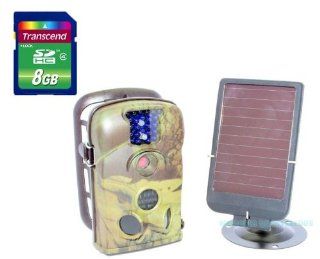 8G 940nm LED LTL 5210A Game Hunting Scouting Trail Camera + Solar Charger Panel  Sports & Outdoors