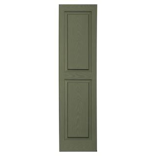 Vantage 2 Pack Colonial Green Raised Panel Vinyl Exterior Shutters (Common 55 in x 14 in; Actual 54.56 in x 13.875 in)