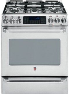 GE Cafe  CGS980SEMSS 30 Free Standing Gas Range with 5 Sealed Burners Appliances