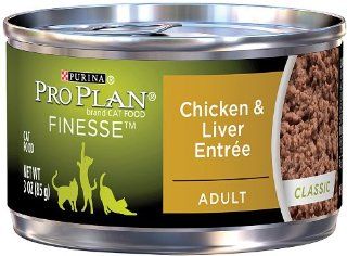 Pro Plan Canned Cat Food, Adult Classic Chicken and Liver, 3 Ounce Cans (Pack of 24)  Canned Wet Pet Food 