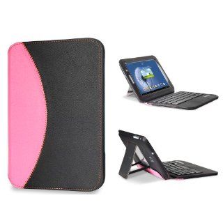 GreatShield LEAN Series Ultra Thin Leather Bluetooth Keyboard Case Slim Cover with Auto Sleep / Wake Feature for Samsung Galaxy Note 8.0 N5110 Tablet (Black & Pink) Computers & Accessories