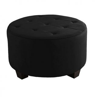 Microsuede Tufted Round Ottoman