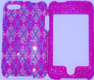 Imprue Bling Rhinestone Protector Case for Apple IPOD Touch 2/3 Plaided Pink   Players & Accessories