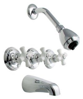 LDR 950 70108CP Triple Handle Tub and Shower Faucet Chrome   Three Handle Tub And Shower Faucets  