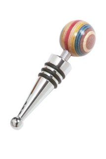Norpro Colored Wood Round Bottle Stopper Rainbow Wine Bottle Stoppers Kitchen & Dining