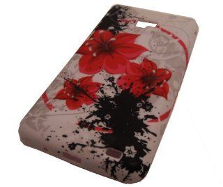 Straight Talk Samsung Galaxy S959G S2 SII II Red Carnation Flower Hybrid TPU Soft Case Skin Cover Mobile Phone Accessory Cell Phones & Accessories