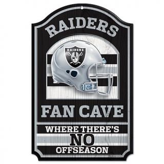 NFL 11" x 17" Fan Cave Hardwood Sign   Seahawks   Raiders