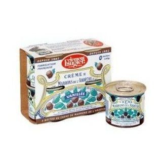 Clement Faugier   Gourmet Chestnut Spread from France 4 mini cans 4x3.5oz  Dessert Toppings  Grocery & Gourmet Food