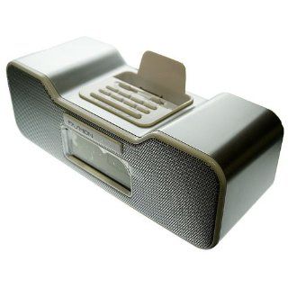 Fashionation FN CR8060 Portable Alarm Clock Radio for iPod w/Dock Connector (Silver)   Players & Accessories
