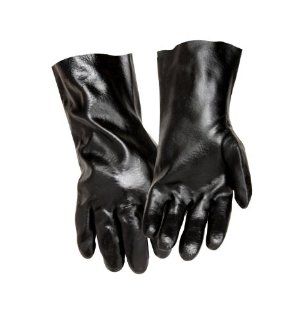 Steiner 17114 Coated Work Gloves, 14 Inch Black PVC Single Dip, Smooth, Large (12 Pack)    