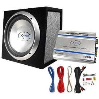 Acoustic Audio XS12A 600 Watt 12" Car Subwoofer Box/Amplifier/Wiring  Component Vehicle Subwoofer Systems 