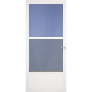 LARSON White Southport Mid View Tempered Glass Storm Door (Common 81 in x 36 in; Actual 80.61 in x 37.56 in)