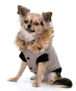Winter Dog Vest with Hood   Grey   LG (16" 19" girth, 12" 14" length)  Pet Hoodies 