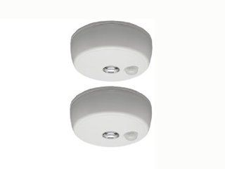Mr. Beams MB982 Battery Operated Indoor/Outdoor Motion Sensing LED Ceiling Light, White, 2 Pack   Ceiling Porch Lights  