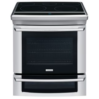 Electrolux 30 in Smooth Surface 5 Element 4.2 cu ft/1.4 cu ft Self Cleaning Double Oven Convection Electric Range (Stainless)
