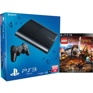 PS3 New Sony PlayStation 3 Slim Console (500 GB)   Black   Includes  Lord of the Rings      Games Consoles