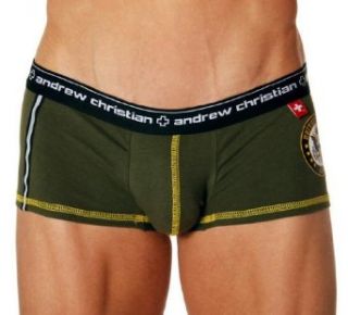 Andrew Christian Men's Army Boxer, Olive, Small at  Mens Clothing store