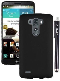 LG G3 D850 VS985 4G D851 990 (Fit AT&T Verizon T Mobile Sprint) Hard Case Snap on Black Included Free Cover U (TM) Stylus Touch Screen Pen Cell Phones & Accessories