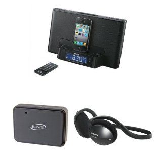 Sony ICFCS15iPBLK 30 Pin iPod/iPhone Speaker Dock with Bluetooth Adapter and Headphones  Digital Cameras  Camera & Photo