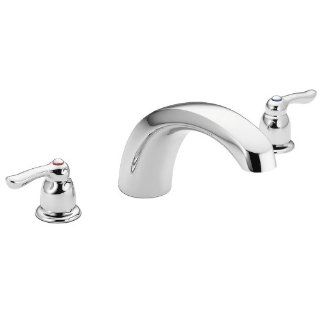 Moen T990 Chateau Two Handle Low Arc Roman Tub Faucet without Valve, Chrome   Touch On Kitchen Sink Faucets  