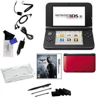 Nintendo 3DS XL in Red with Batman Arkham Origins Blackgate and Accessories