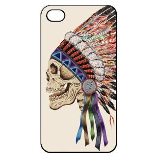 Death Skeleton Side Head Hard Back Shell Case Cover Skin for Iphone 4 4g 4s Cases Colorful Skull   Black/white/clear Cell Phones & Accessories