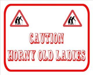 MOUSE MAT 1094 CAUTION HORNY OLD LADIES FUNNY RETRO RUDE MOUSE MAT  