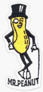 Mr. Peanut   with Hat & Cane   Embroidered Iron On or Sew On Patch Clothing