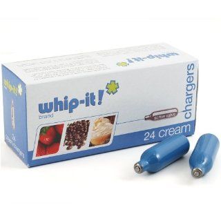 Whip it Food Grade Whip Cream N2O Charger Cartridge   24 Pack Nitrous Oxide Food Grade Kitchen & Dining