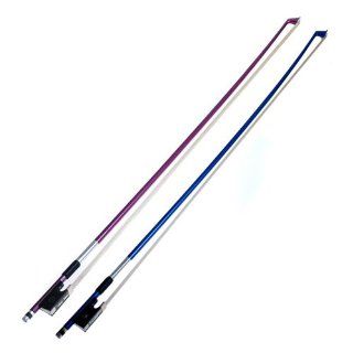 2sets Blue&purple Carbon Fiber Violin Bow Stunning Bow 4/4 Violin Bow Musical Instruments