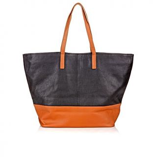 Clever Carriage Colorblock Leather Shopper