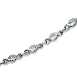 10 CT. T.W. Diamond Crossover Bracelet in Sterling Silver   7.25