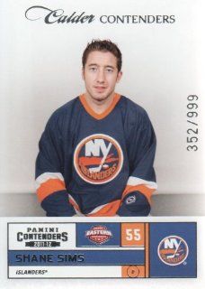 2011 12 Panini Contenders Hockey #181 Shane Sims RC #'d 352/999 New York Islanders NHL Rookie Trading Card at 's Sports Collectibles Store