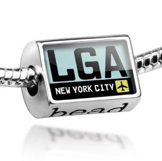Beads "Airport code "LGA / New York City" country United States   Pandora Charm & Bracelet Compatible NEONBLOND Jewelry & Accessories Jewelry