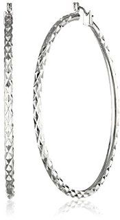 Kenneth Cole New York Silver Faceted Hoop Earrings Jewelry