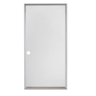 ReliaBilt Fire Resistant Flush Prehung Inswing Steel Entry Door (Common 32 in x 80 in; Actual 33 in x 81 in)