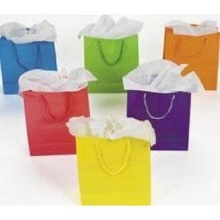 1 Dz Paper Gift Bags   Medium 9 Inch   12 Bags Per Order  BRIGHT NEON SOLID   Gift Wrap Bags