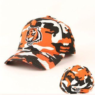 Cincinnati Bengals Camouflage Flex Fit Baseball Hat Cap By Reebok in Team Colors  Sports Fan Baseball Caps  Sports & Outdoors