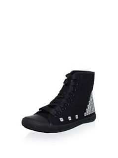 Be&D Women's Studded Sneaker, Black/Silver, 38 M EU/8 M US Shoes