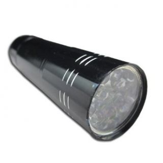 HK Black Mini 9 LED Flashlight Torch 3 AAA Magnesium Aluminum Alloy   Basic Handheld Flashlights  