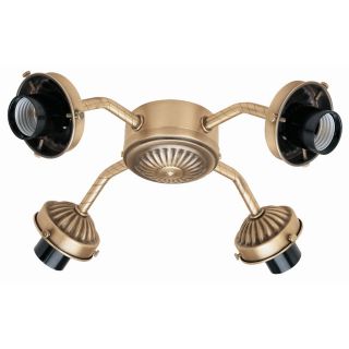 Hunter 4 Light Antique Brass Ceiling Fan Light Kit with Glass Not Included Glass or Shade