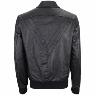 Ringspun Mens Higson Leather Look Jacket   Black      Clothing
