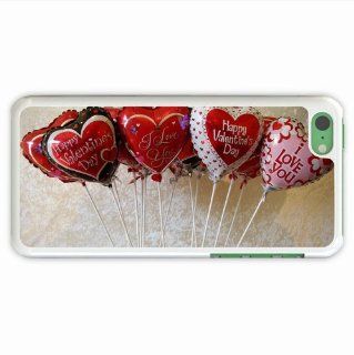 Custom Make Apple Iphone 5C Holidays Valentines Day Hearts Balloons Signs Many Of Husband Gift White Case Cover For Girl Cell Phones & Accessories