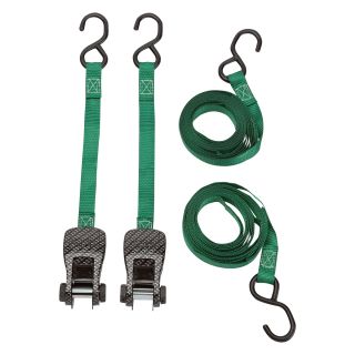 SmartStraps CarbonX Premium Ratchet Tie-Downs — 10ft.L, 2-Pack, 1500-Lb. Breaking Strength, Green, Model# 238  Ratchet Tie Down Straps